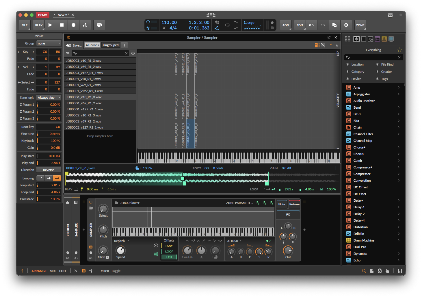 Bitwig Studio multisample exported by Xtractpler